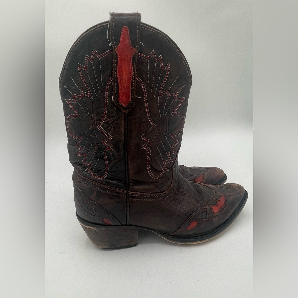 Kids Western Cowboy Boots - Brown and Red